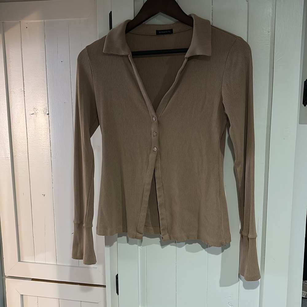 Dynamite Long Sleeve Button-down Polo